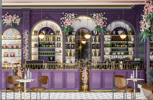 เฟอร์นิเจอร์ตกแต่งร้านกาแฟสมัยใหม่ ดีไซน์เคาน์เตอร์บาร์ RA10 เคาน์เตอร์บาร์กาแฟสำหรับขาย ตู้โชว์ร้านชานมไข่มุก - Product Image 5