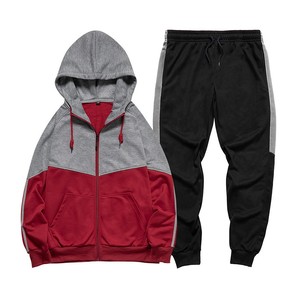 Tuta Sportiva da Uomo con Felpa con Zip e Pantaloni in Colori a Blocchi Personalizzabili all'Ingrosso - Product Image 2