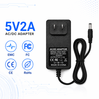 Adaptateur secteur AC/DC 5V 2A 10W avec protection contre les surintensités, conforme RoHS, prise US, chargeur mural pour décodeur, lecteur DVD