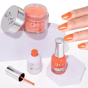 Esmalte de Gel 3 en 1 con purpurina, polvo de inmersión acrílico, Color perfecto, esmalte de Gel