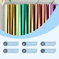 Vinilo Termotransferible (HTV) de Metal Suave de Alta Temperatura Cowint para Textiles - Tamaño Personalizable, Fácil de Cortar y Despegar, Más de 30 Colores