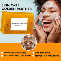 Savon Éclat au Curcuma et Acide Kojique Anti-Taches Foncées, Anti-Acné, Uniformise le Teint, Hydrate, Lisse la Peau, Nettoyage Profond, Fait Main