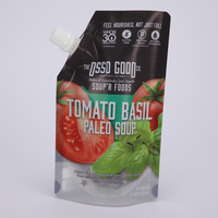 Sachet d'emballage alimentaire durable en PE de 12 oz, 300 ml, 500 ml, avec bec verseur, personnalisable, pour bouillon de bœuf, soupe de tomates, confiture