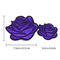 Patchs brodés thermocollants motif rose, 18 couleurs, 2 tailles disponibles pour vêtements et confections