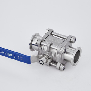 Vanne à bille à connexion rapide de type pince manuelle en acier inoxydable de qualité alimentaire 304/316, vanne à bille à trois pièces à commande manuelle - Product Image 4