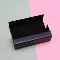 Vente en gros de boîtes d'emballage carrées en cuir noir brillant à motifs, fabriquées à la main, pour ensembles de lunettes de mode