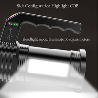 Portable Super lumineux lampe à main projecteur puissant COB lampe torche linterna torche USB Rechargeable extérieur LED lampe de poche