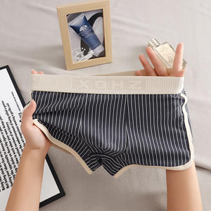 2025 nouveaux hommes mi-hauteur caleçons coton boxeurs avec <span class=keywords><strong>jeune</strong></span> personnalité tendance respirant confortable tricoté garçons Shorts - Product Image 3