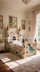 Lit de dinosaure château de garçon Design personnalisé Villa chambre de garçon personnalisé enfants chambre d'enfants créative conçue par un designer - Product Image 4