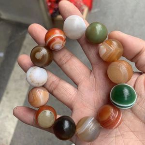 Toptan doğal Alxa Gobi ham taş akik boncuk bilezik abartılı boncuk ile Unisex kristal terapi hazine bilezik için - Product Image 6