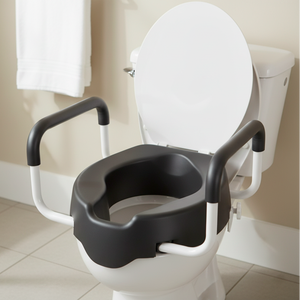 Rehausseur de siège de toilette avec accoudoirs (10 cm, souple), Rehausseur de siège de toilette pour adultes avec couvercle KMINA K30012 - Product Image 6