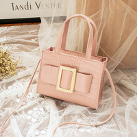 Sac à main bandoulière pour femme, petit carré, motif pierre, nouveau modèle 2024, motif crocodile, fermeture éclair, PU, vente en gros d'usine