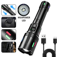 Lampe torche LED portable haute puissance avec batterie remplaçable, lampe torche étanche IP66 avec batterie rechargeable Linterna