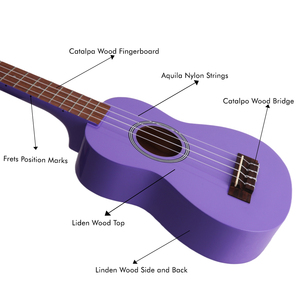 <span class=keywords><strong>Ukelele</strong></span> Soprano de Madera Real de 21 Pulgadas para Principiantes, Instrumento Musical al por Mayor, Regalo de Navidad, <span class=keywords><strong>Mini</strong></span> Guitarra <span class=keywords><strong>Ukelele</strong></span> para Niños, Color Morado - Product Image 3