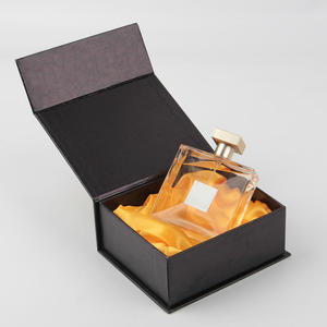 Black Rigid Rectangle Gift Box With Satin Liner For Cosmetic Packaging High-End Design - Product Image 1