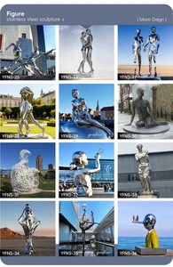 Scultura YOUFINE in Acciaio Inossidabile Lucidato a Specchio, Angelo Alato Umano Scomponibile, Statua Moderna per Piazze Urbane - Product Image 2