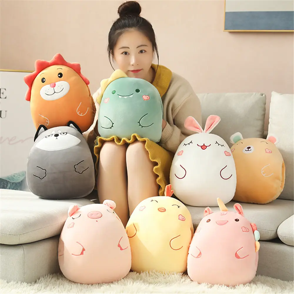 Allogogo inverno cartone animato animale scaldamani cuscino simpatico Kawaii unicorno dinosauro gatto Husky Squish peluche peluche