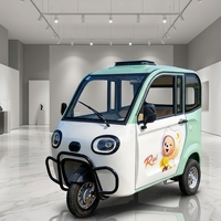 Tricycle Électrique Fermé au Design Cartoon Mignon pour Adultes, Véhicule de Transport Urbain à Longue Portée avec Phare LED