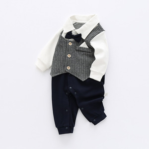 Combinaison de cérémonie <span class=keywords><strong>pour</strong></span> bébé garçon nouveau-né, 3 styles, en coton polaire, avec nœud papillon, <span class=keywords><strong>pour</strong></span> mariage et baptême - Product Image 2