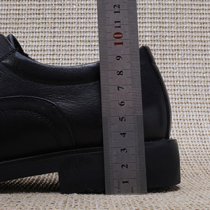 Men's Genuine Leather Oxfords <b>Pointed</b> Toe Lace-up Lightweight Office Career Dress Shoes All Seasons Solid Black - Product Image 2
