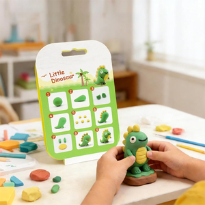 DIY Animal Kingdom Air Dry Clay Kit Soft Plasticine <b>Modeling</b> Clay for Kids Handmade Animal Figures Toys - Product Image 2