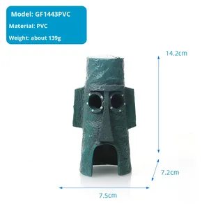 Decoración para Acuario, Figura de Plástico de Dibujos Animados, <span class=keywords><strong>Casa</strong></span> de <span class=keywords><strong>Piña</strong></span> y Cangrejo Ecológica y Creativa, Muñeco de PVC Baboney - Product Image 2