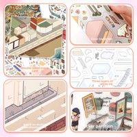 Autocollants Paysage Style Nordique Yilan Cartoon Grande Taille Scène Miniature 3D DIY Anti-Stress pour Agenda