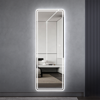 Miroir Mural Moderne pour Salon, Miroir LED Intelligent Anti-Buée Pleine Longueur pour Chambre à Coucher