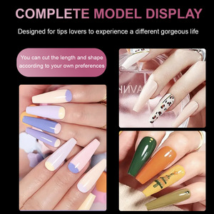 600 faux ongles mats en amande française, ultra-fins, en ABS, pour nail art, en boîte - Product Image 4