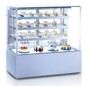 Arriart venda quente vertical ângulo direito mostrar bolo vitrine padaria exibição armário geladeira vitrine para bolos