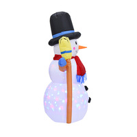 Décoration de cour de Noël exclusive de 12 mètres en polyester, lumières colorées rotatives, bonhomme de neige gonflable