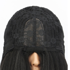 Perruque synthétique noire longue et droite, style Yaki, pour femme – Offre spéciale - Product Image 4
