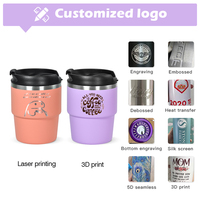 Tasse à café isolée en acier inoxydable mini shot personnalisée de 6oz gobelet pour enfant avec couvercle et revêtement en poudre