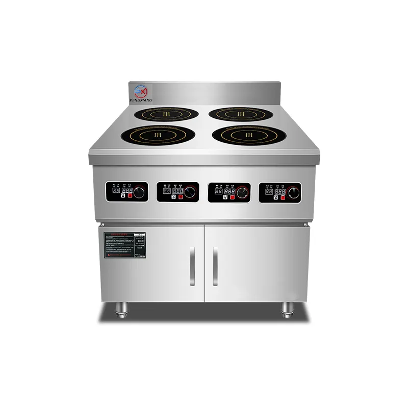 Soporte de cocina Industrial comercial de 3500W, cocina de acero inoxidable con gabinete eléctrico/quemador de estufa Wok de inducción