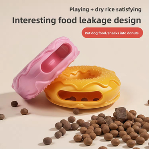 Giocattolo per Cani a Forma di Ciambella Ecologico Vendita Calda Palla da Masticare in Silicone Resistente con Dispenser di Cibo per Alleviare la Noia - Product Image 6