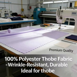 Tissu de Thobe musulman respirant et confortable 100% polyester doux pour les musulmans modernes - Product Image 1