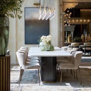 Minyu 2024 Modern Rustic Dining <strong>Table</strong> Solid Wood Rectangular Restaurant <strong>Table</strong> with <strong>Marble</strong> <strong>Top</strong> for Dining Room Furniture - Product Image 4