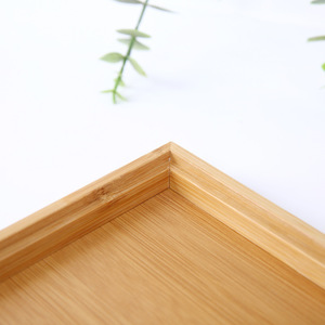 Bamboo Serving <b>Tray</b> Rectangle <b>Small</b> For Tea Coffee Hotel Use Solid Color Natural Wood Design - Product Image 4