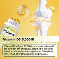 Daynee OEM Supplément Vitamine K2 MK7 Softgel végétalien Soutien Os Coeur Sain nature 5000iu vitamine d3 k2 Capsules