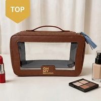 Sac de rangement de luxe moderne pour Mahjong, étanche, pliable, en PVC transparent, écologique, avec fermeture éclair, poignée à franges, multicolore
