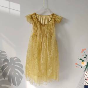 Vestido de Princesa para Niñas, sin Mangas, Amarillo, con Malla y Bordado de Copos de Nieve, Disfraz Elegante para Fiesta - Product Image 4