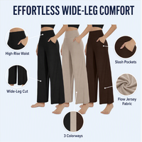 Pantalon décontracté ample pour femmes grandes tailles, pantalon de survêtement à taille haute et jambe droite pour usage quotidien