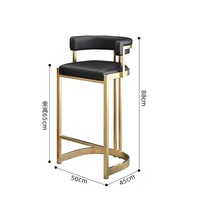 Chaise de bar de luxe moderne nordique avec dossier élégant pour salle à manger, extérieur, îlot de cuisine, ou réception – Simple et élégante