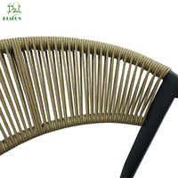 Chaise de salle à manger minimaliste en aluminium, rotin tressé noir, pour patio, maison, hôtel, piscine, restaurant, chaise de jardin empilable en aluminium