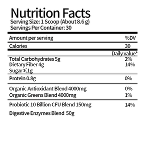 Superalimentos de etiqueta privada OEM, verduras orgánicas verdes, alimentos enteros en polvo | Más de 20 tipos | Enzima digestiva antioxidante probiótica - Product Image 2