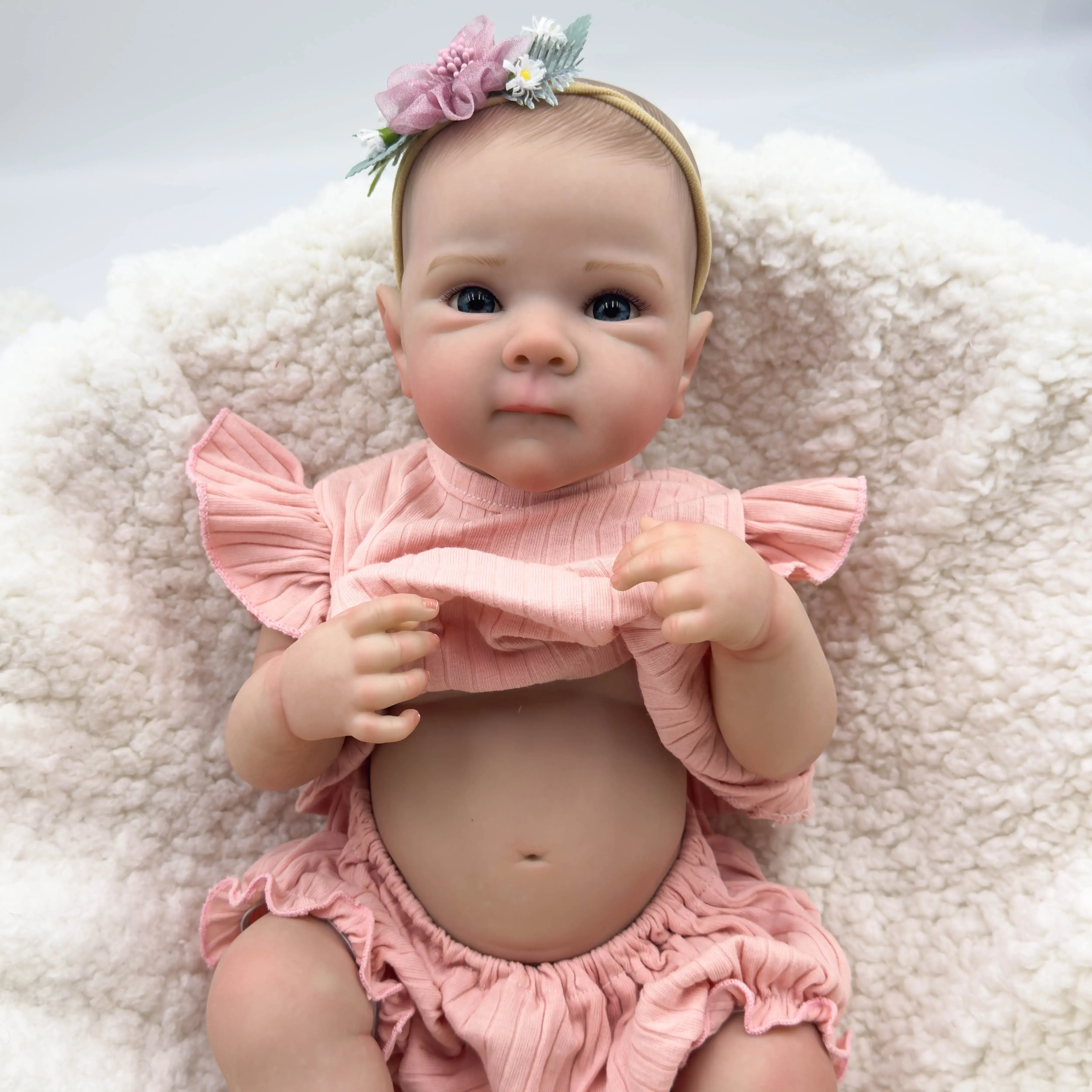 Boneca Bettie Reborn 18 polegadas NPK, toque macio realista, corpo inteiro, camadas de bebê, pintura 3D, pele com cabelo desenhado à mão