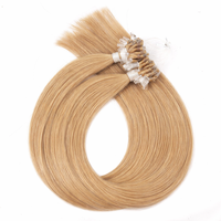Extensions de cheveux naturels blonds à micro-anneaux, cheveux humains lisses, double épaisseur, vente en gros