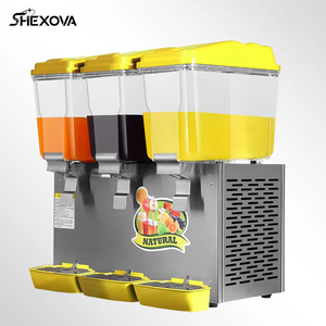 <span class=keywords><strong>Distributeur</strong></span> de boissons réfrigérées à grande capacité en acier inoxydable à 3 réservoirs <span class=keywords><strong>Distributeur</strong></span> automatique de jus de fruits commercial - Product Image 1