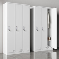 Casier en acier à 3 portes pour le personnel Vêtements de travail Armoire de gymnastique Armoire de classement en métal avec trous respirants