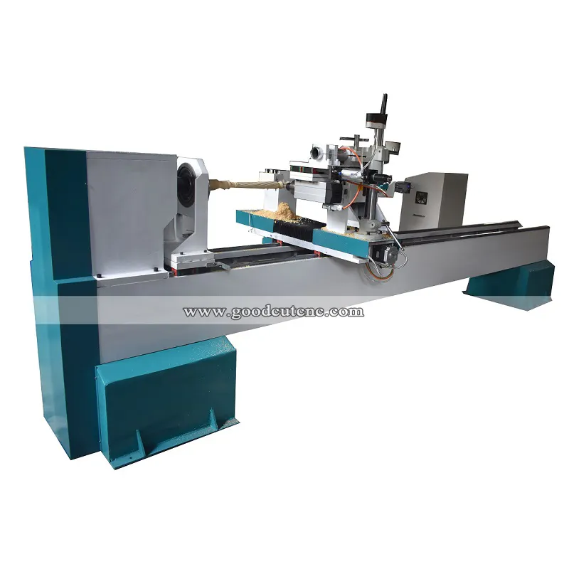 High accuracy single axis double blades mini wood turning used cnc lathe machine for bar stool legs